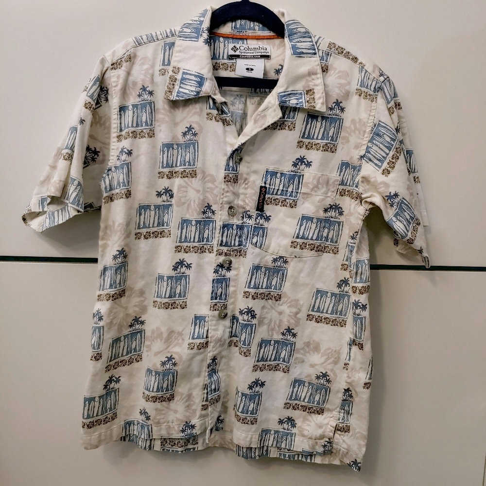 Columbia Short Sleeve Hawaiian Shirt Youth Small